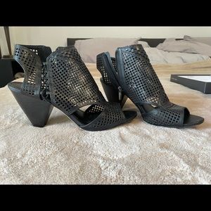 Vince Camuto Leather Cut Out Cage Sandals